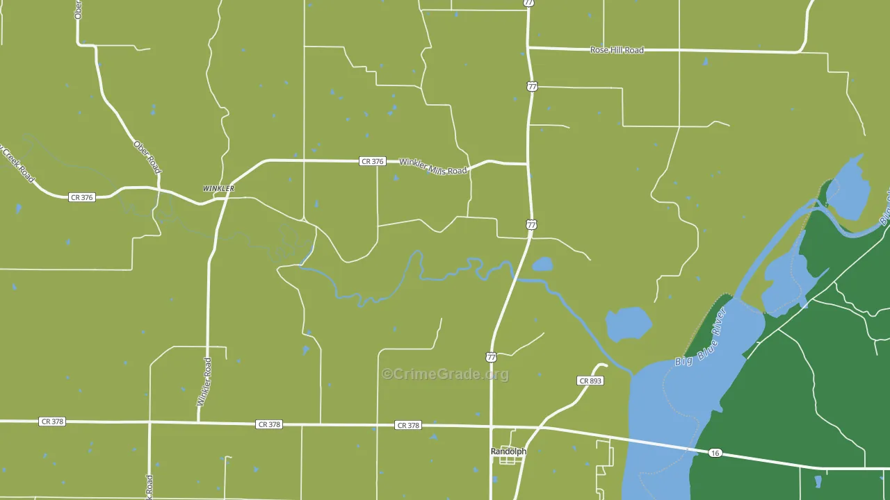 66554, KS Map of Vehicle Theft Rates