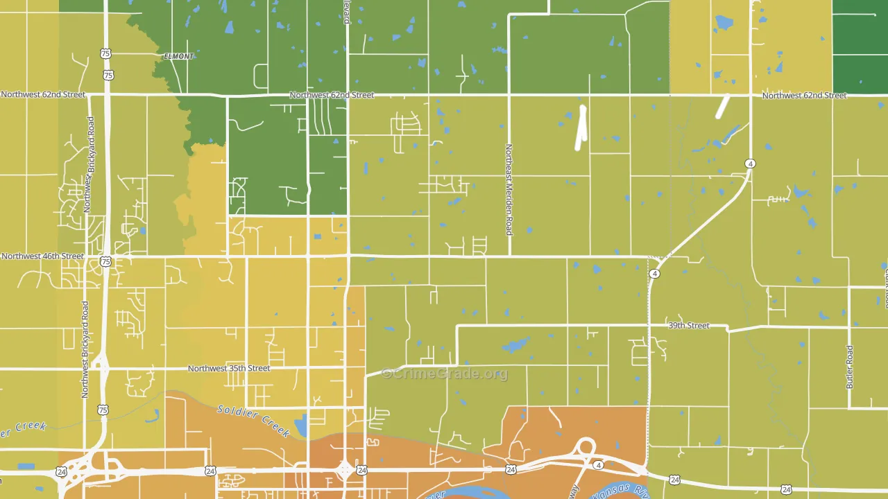 66617, KS Map of Vehicle Theft Rates