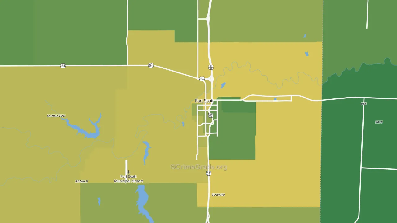 66701, KS Map of Vehicle Theft Rates