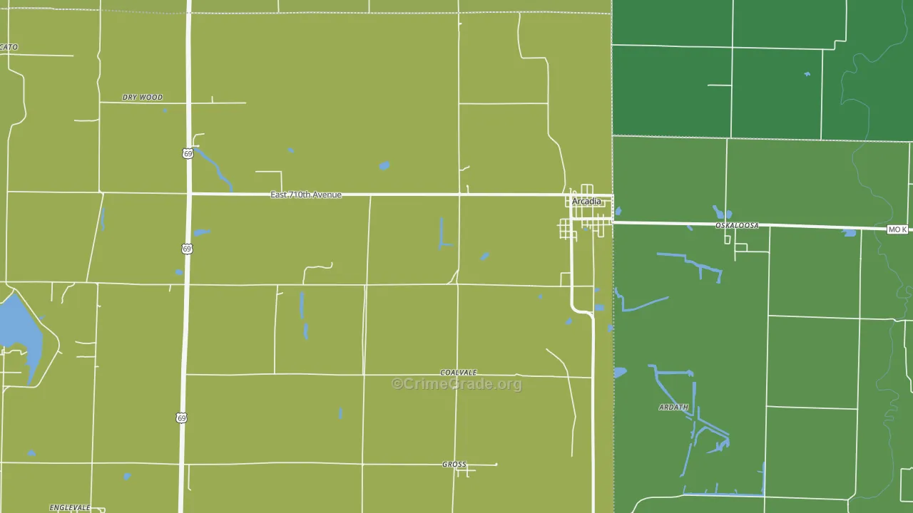 66711, KS Map of Vehicle Theft Rates