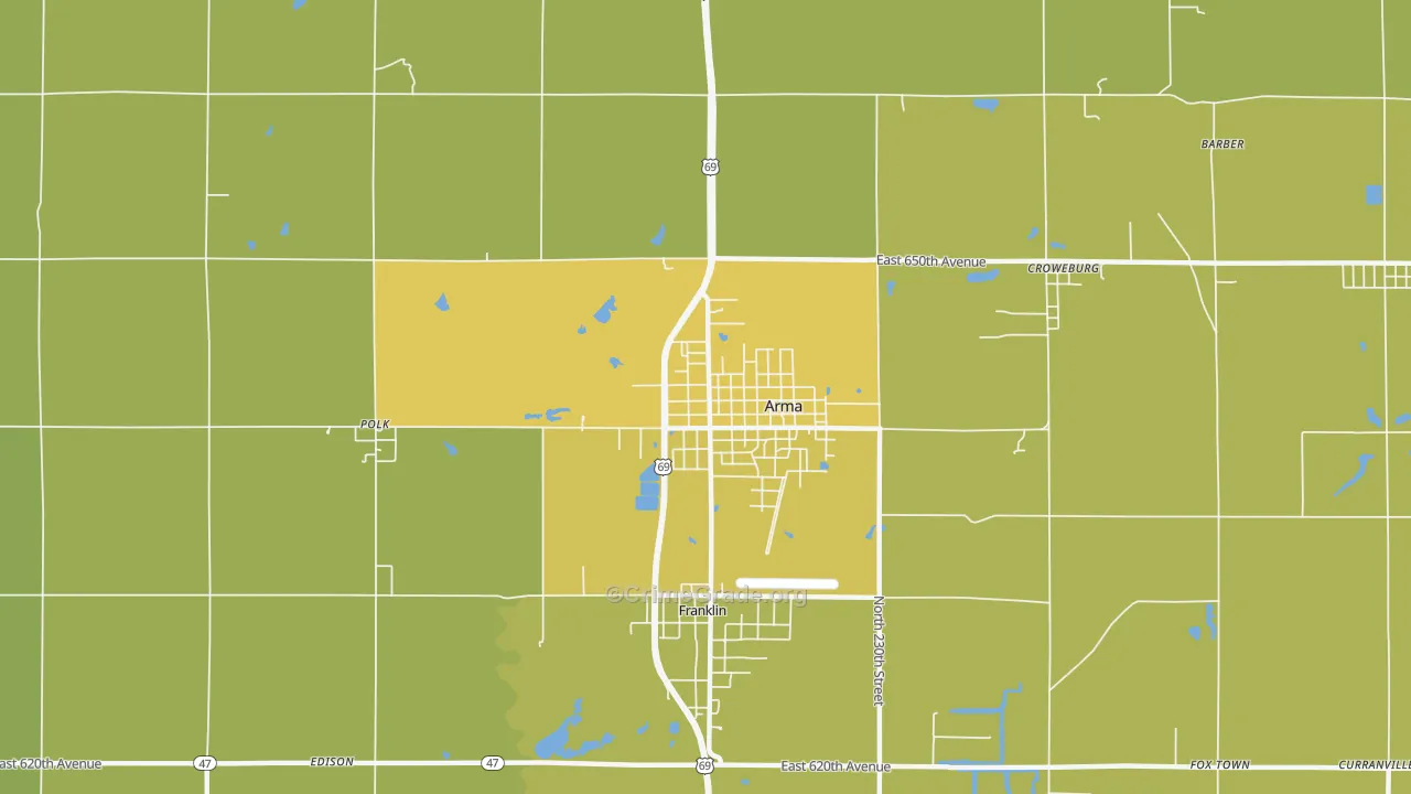 66712, KS Map of Vehicle Theft Rates