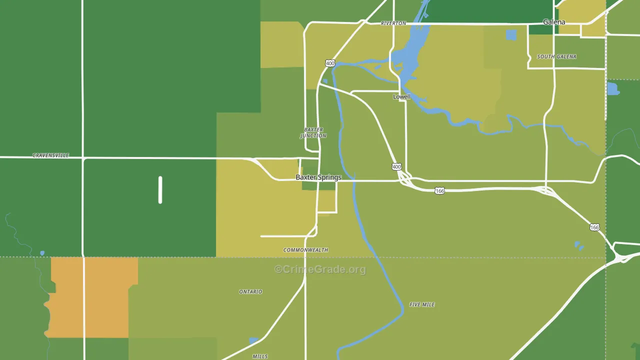 66713, KS Map of Vehicle Theft Rates