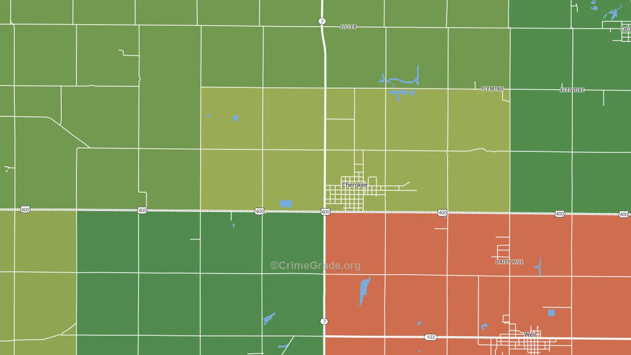 66724, KS Map of Vehicle Theft Rates