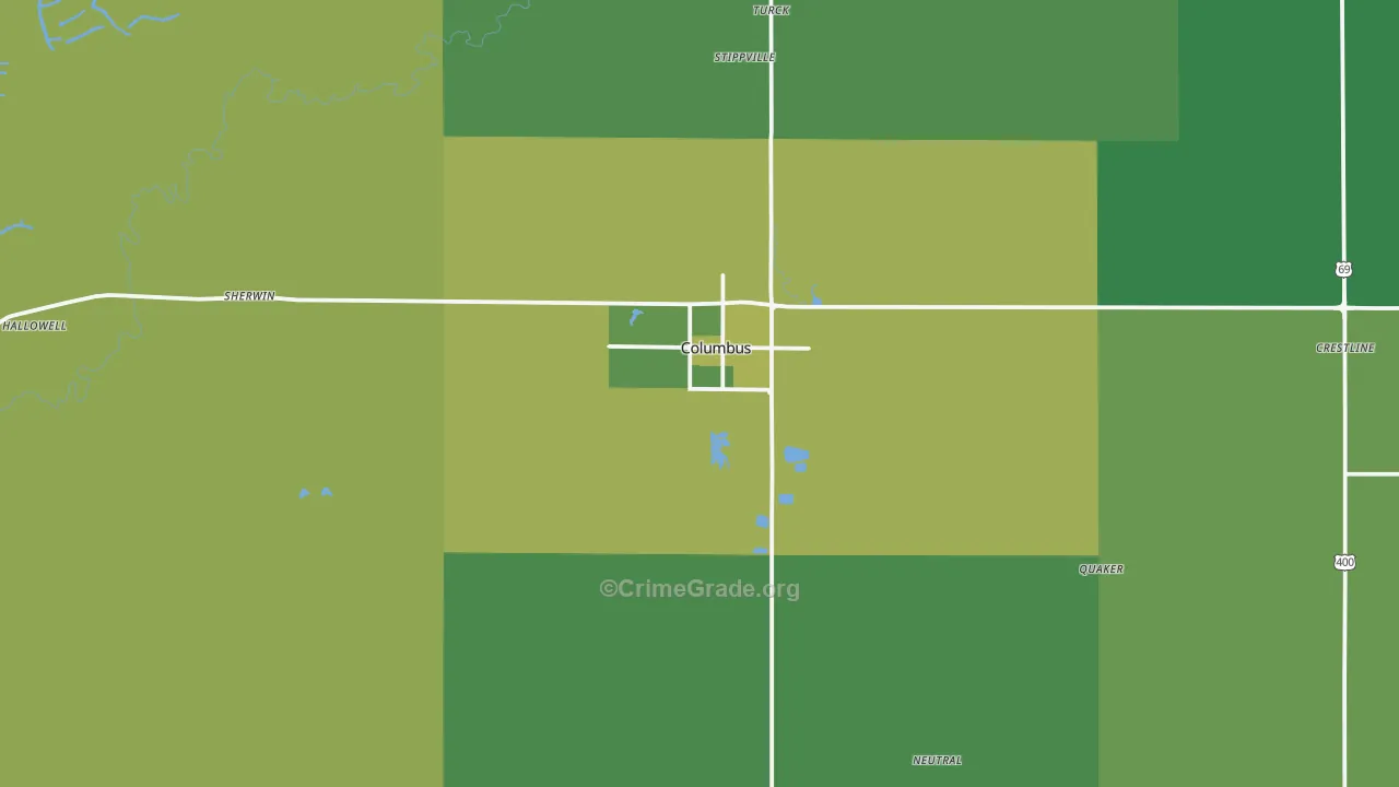 66725, KS Map of Vehicle Theft Rates