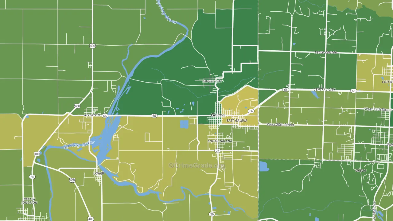66739, KS Map of Vehicle Theft Rates