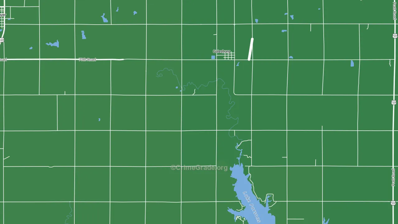 66740, KS Map of Vehicle Theft Rates