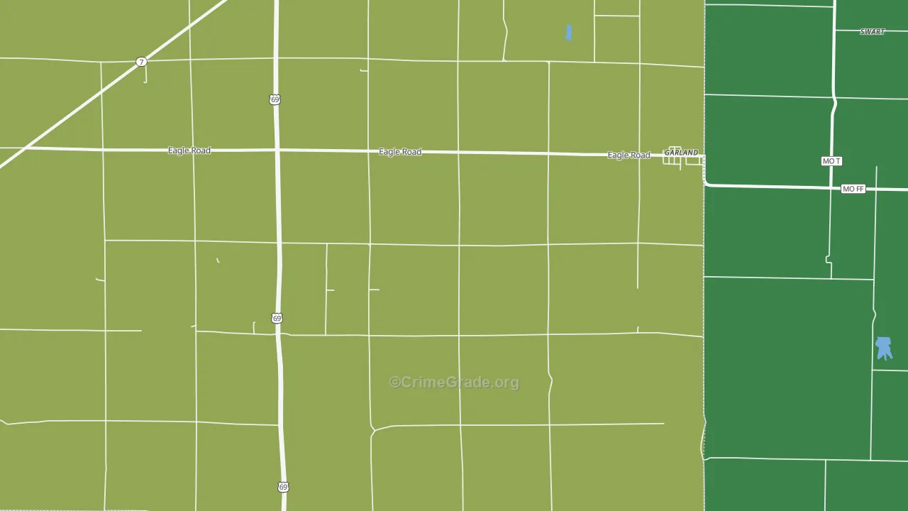 66741, KS Map of Vehicle Theft Rates
