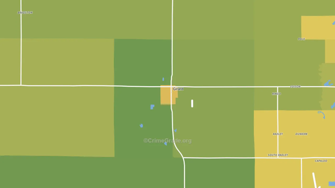 66743, KS Map of Vehicle Theft Rates