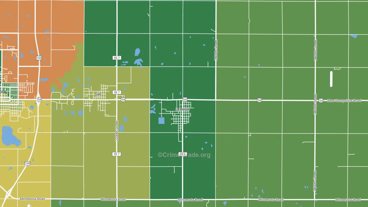 66751, KS Map of Vehicle Theft Rates