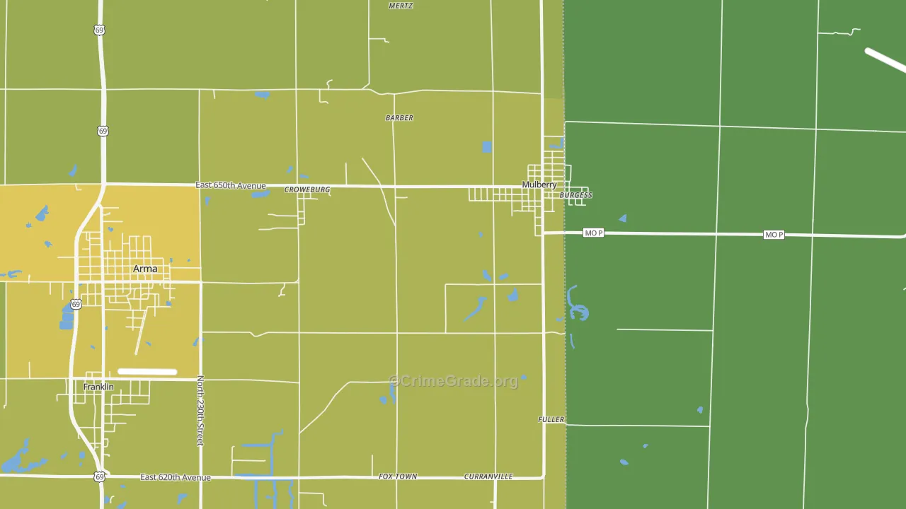 66756, KS Map of Vehicle Theft Rates