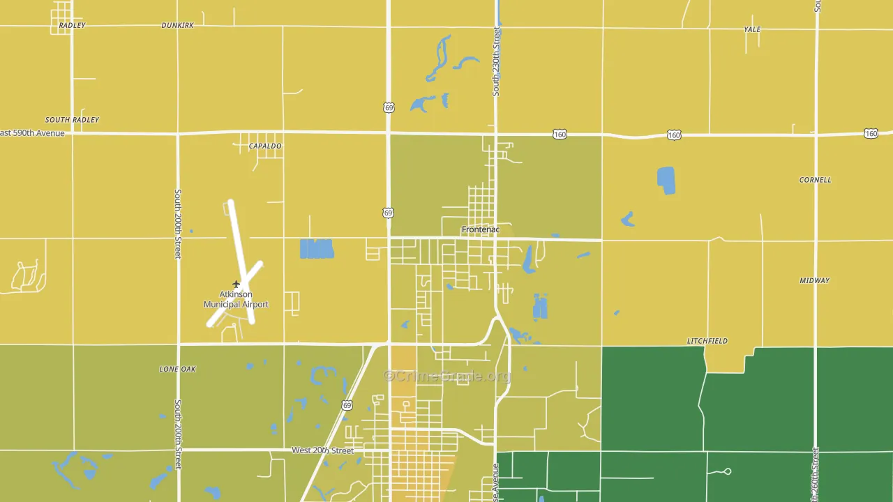 66763, KS Map of Vehicle Theft Rates