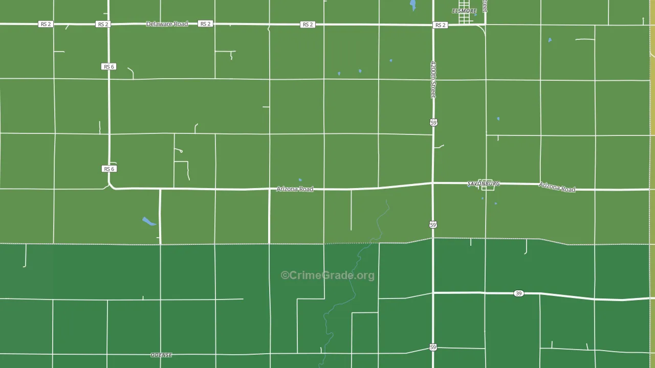 66772, KS Map of Vehicle Theft Rates