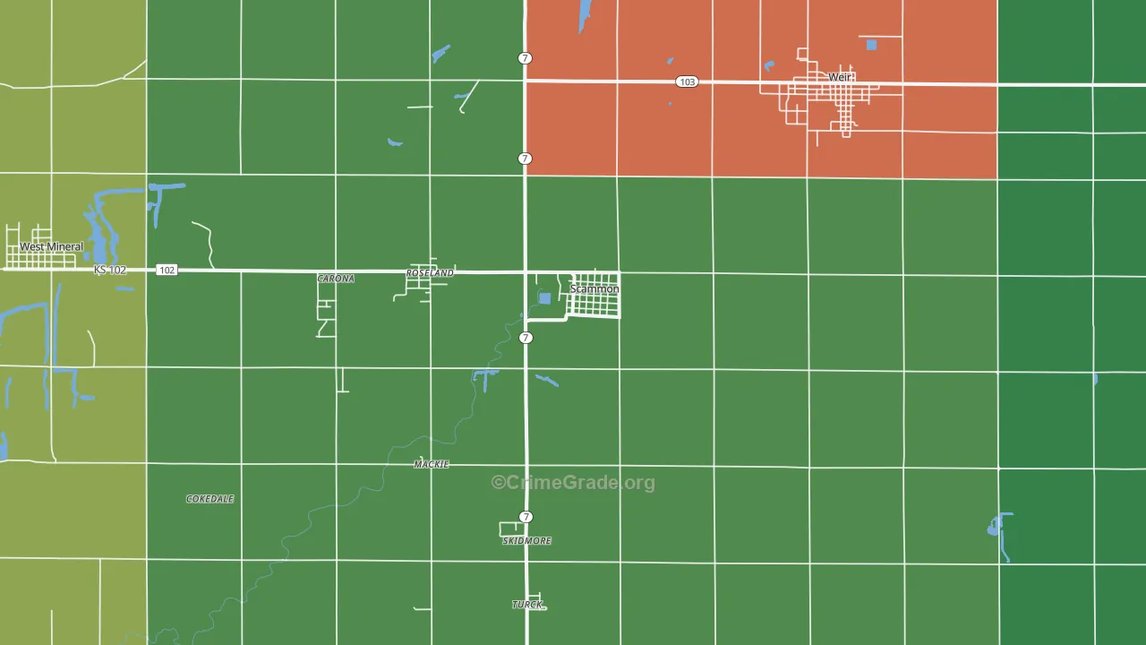 66773, KS Map of Vehicle Theft Rates