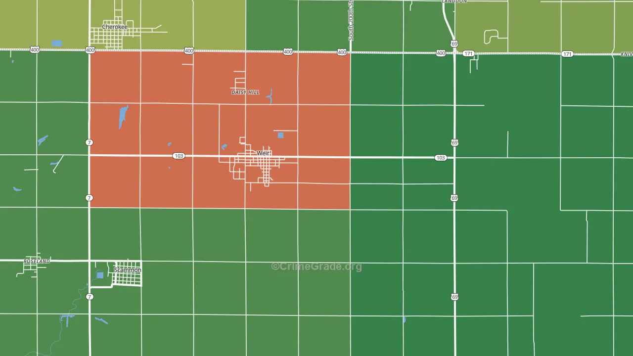 66781, KS Map of Vehicle Theft Rates