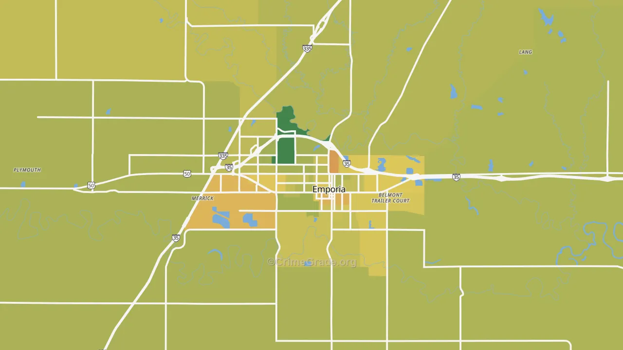 66801, KS Map of Vehicle Theft Rates