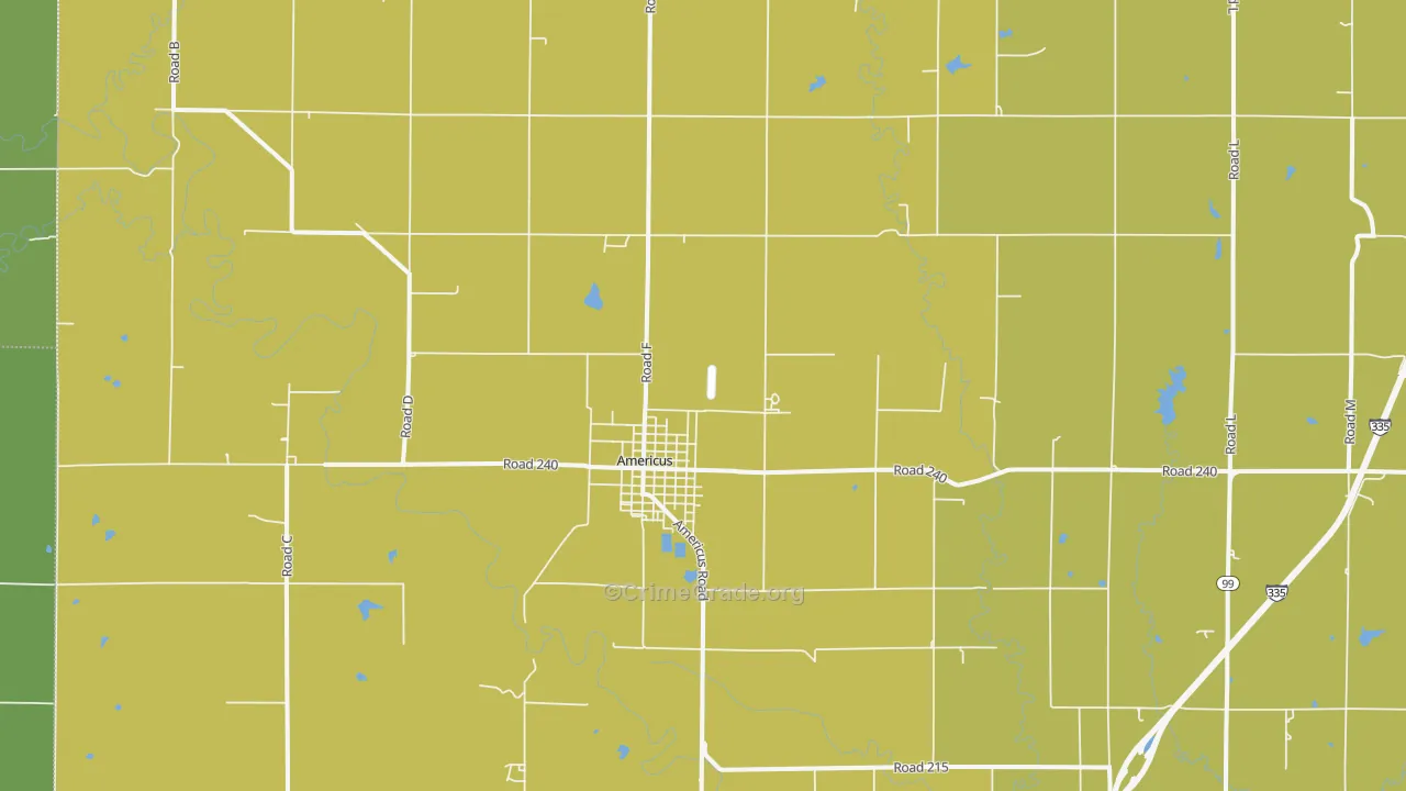 66835, KS Map of Vehicle Theft Rates