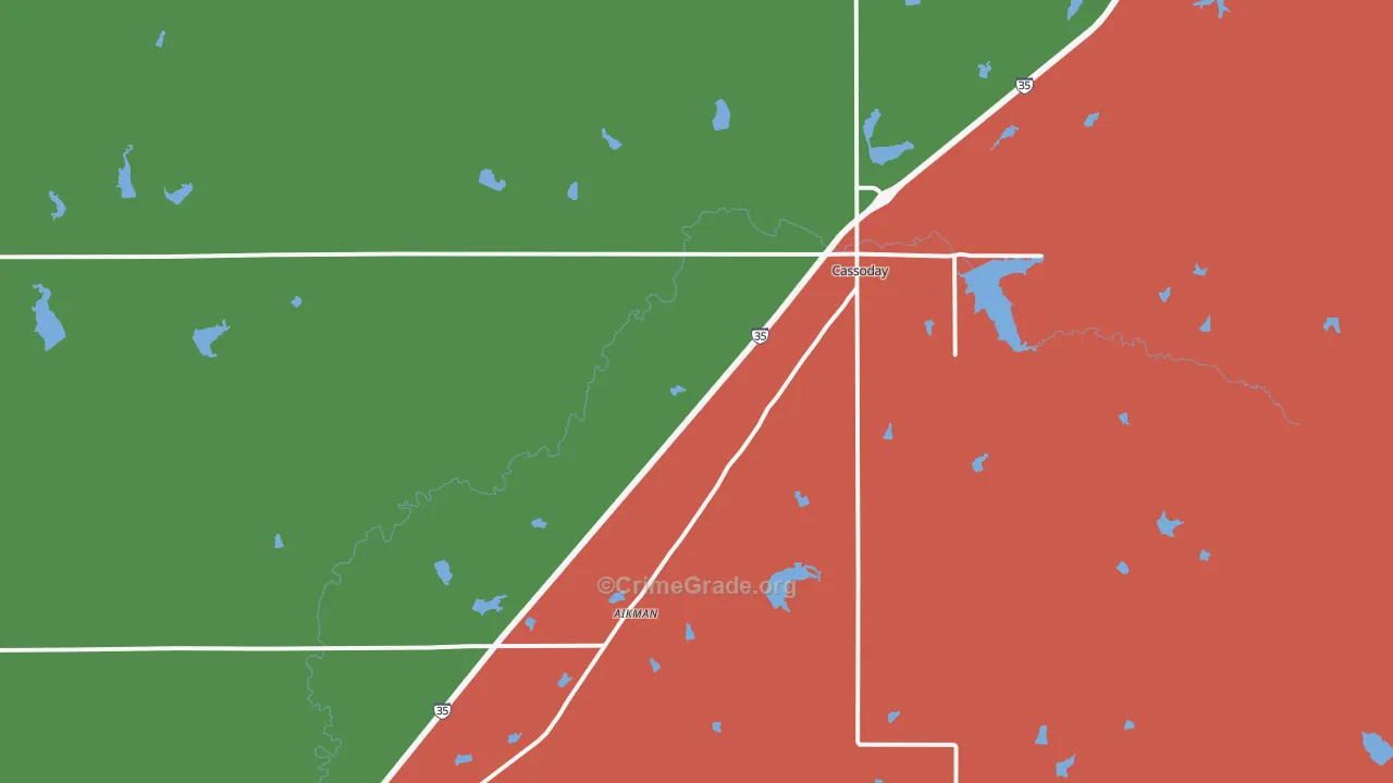 66842, KS Map of Vehicle Theft Rates