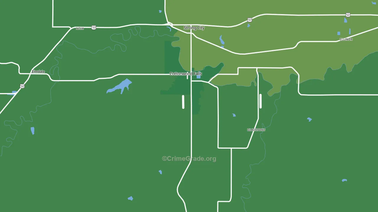 66845, KS Map of Vehicle Theft Rates