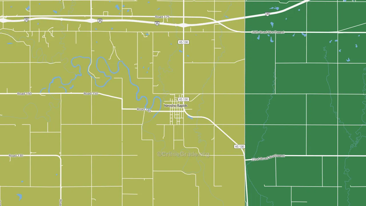 66864, KS Map of Vehicle Theft Rates