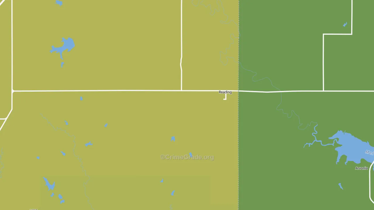 66868, KS Map of Vehicle Theft Rates