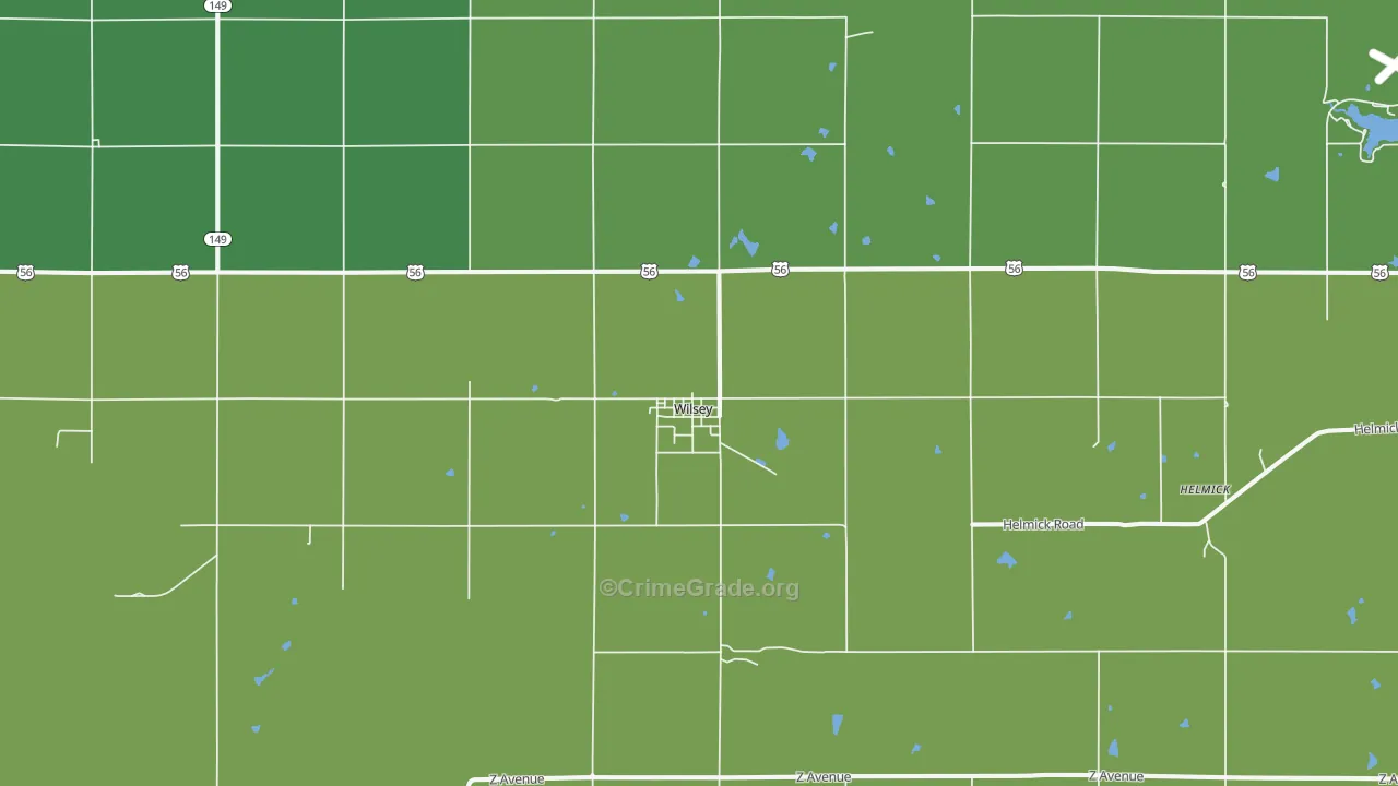 66873, KS Map of Vehicle Theft Rates