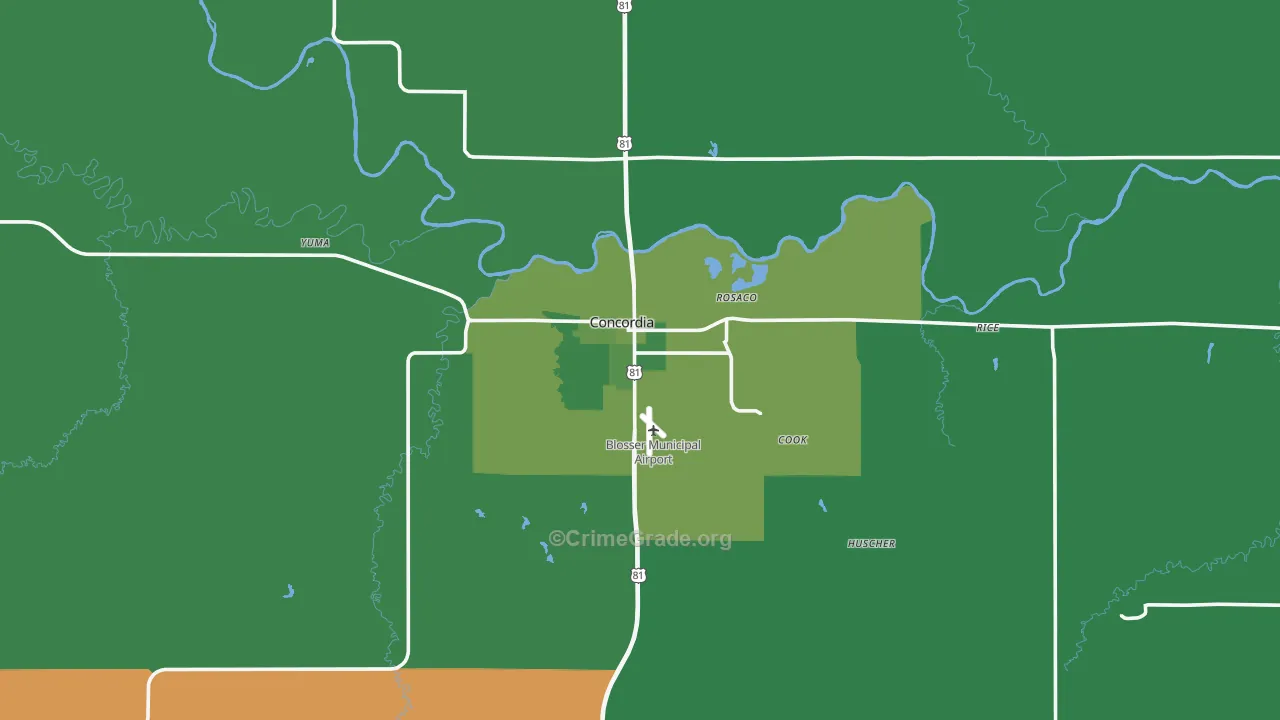 66901, KS Map of Vehicle Theft Rates