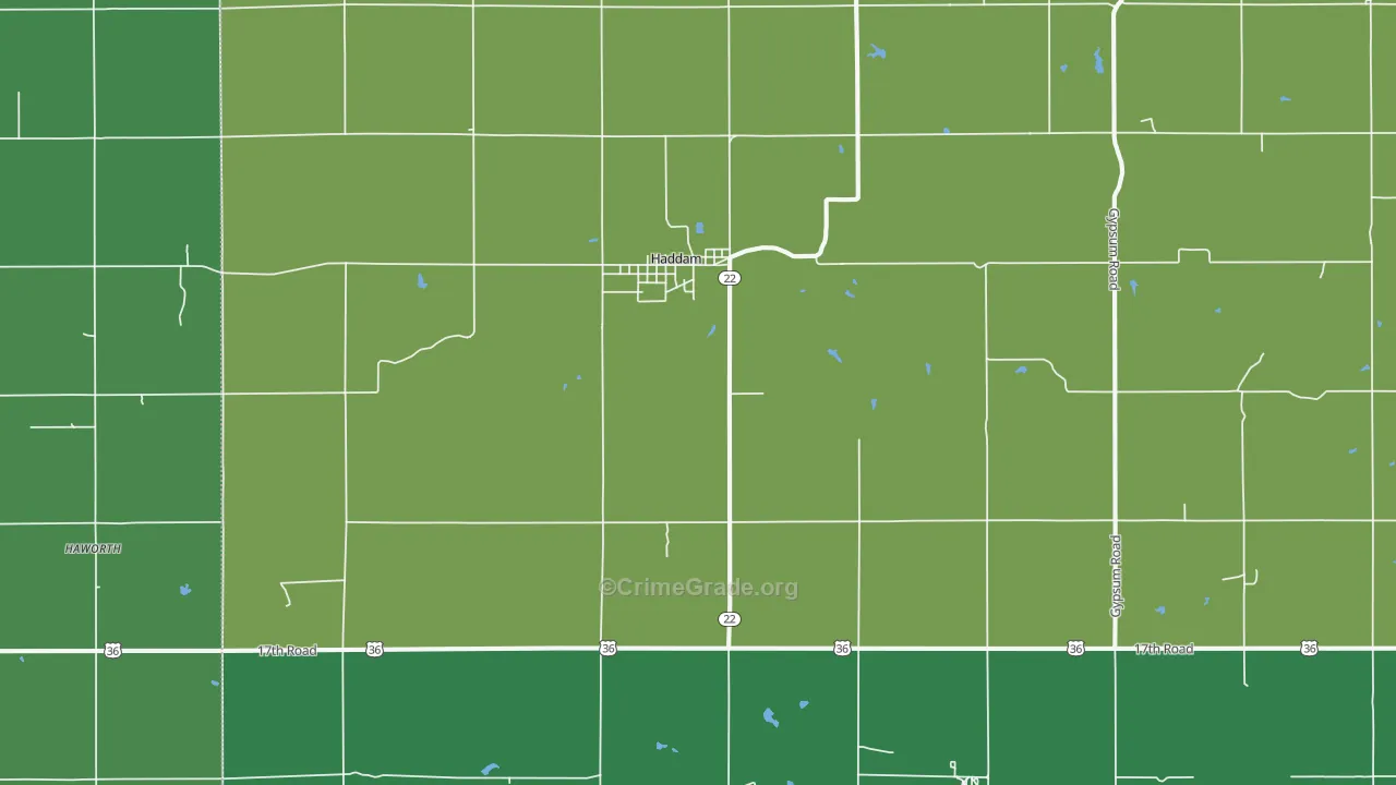 66944, KS Map of Vehicle Theft Rates