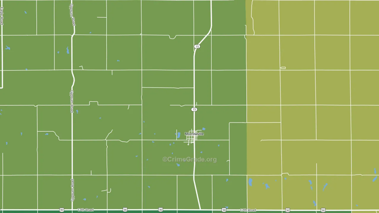66958, KS Map of Vehicle Theft Rates