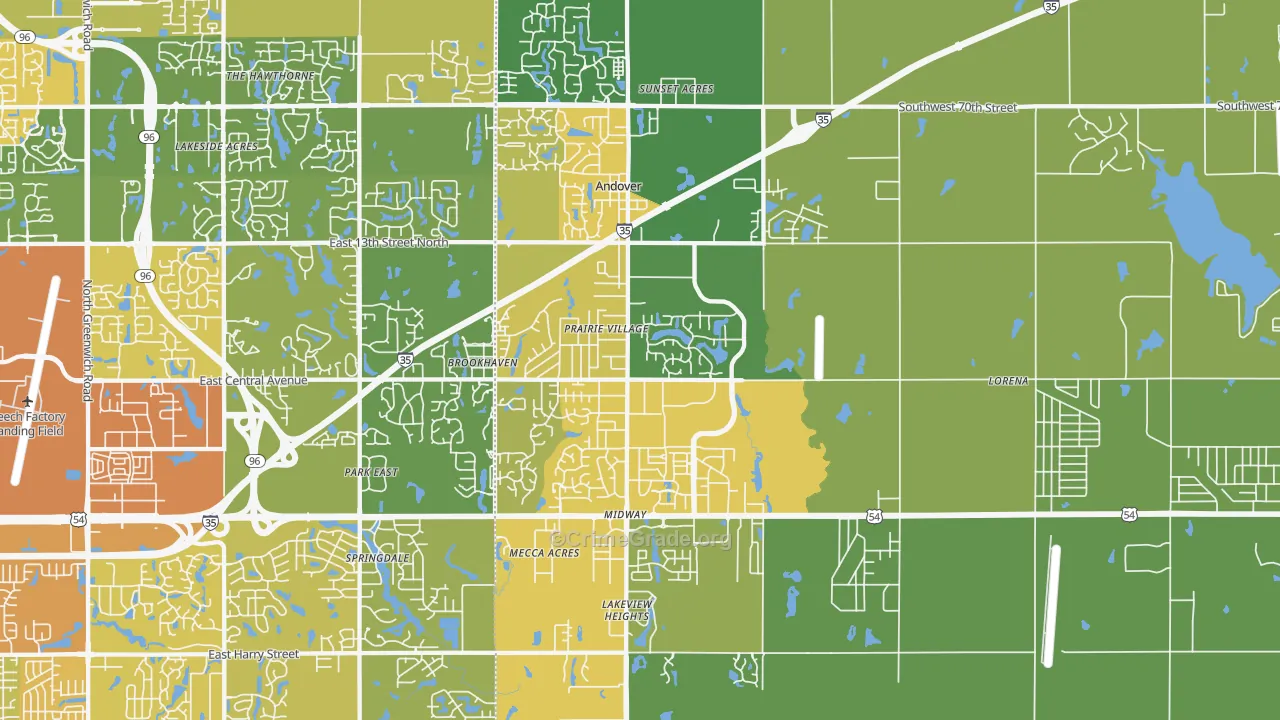67002, KS Map of Vehicle Theft Rates