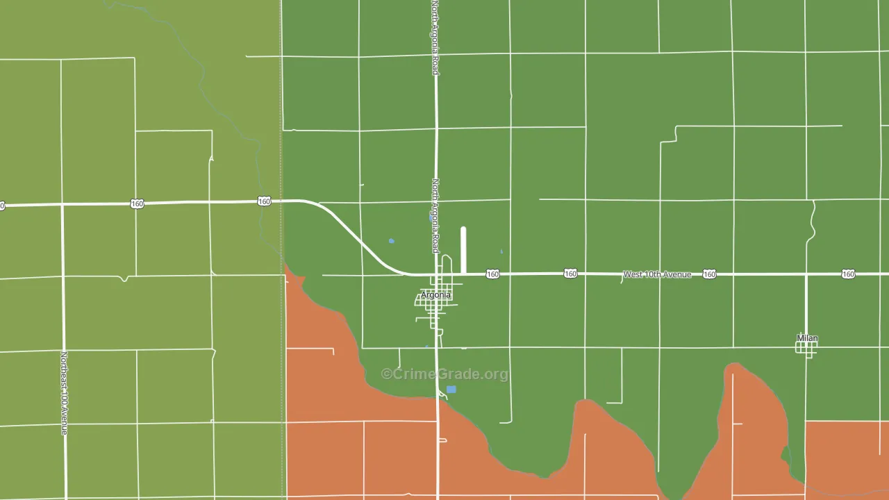 67004, KS Map of Vehicle Theft Rates