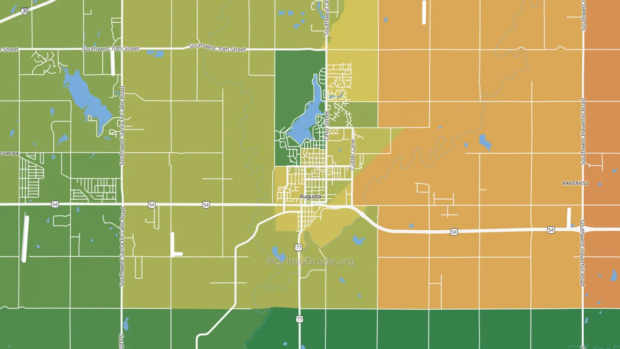 67010, KS Map of Vehicle Theft Rates