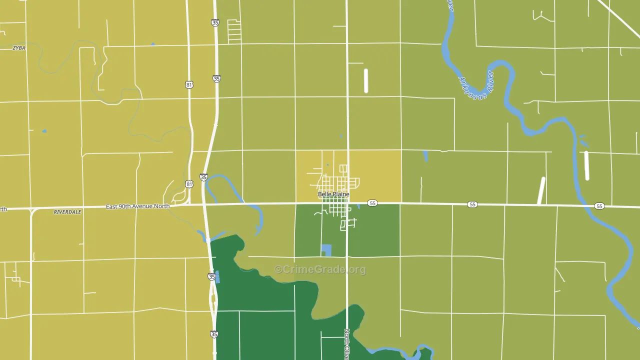 67013, KS Map of Vehicle Theft Rates