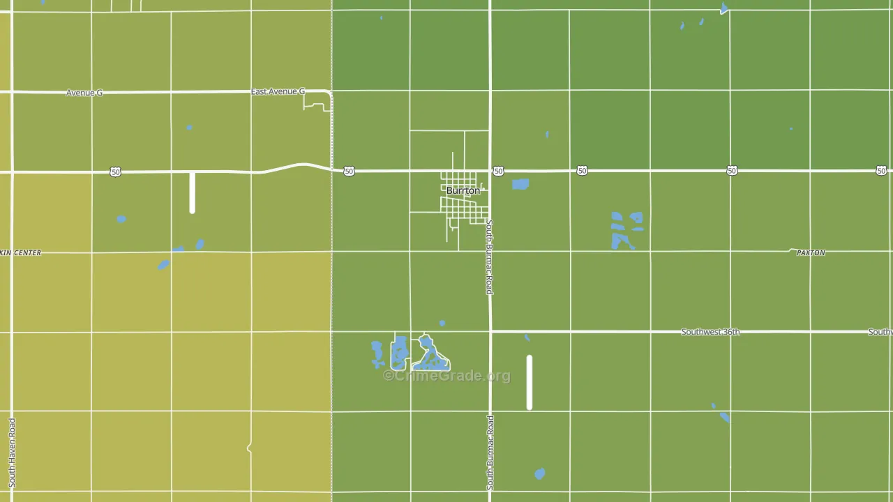 67020, KS Map of Vehicle Theft Rates