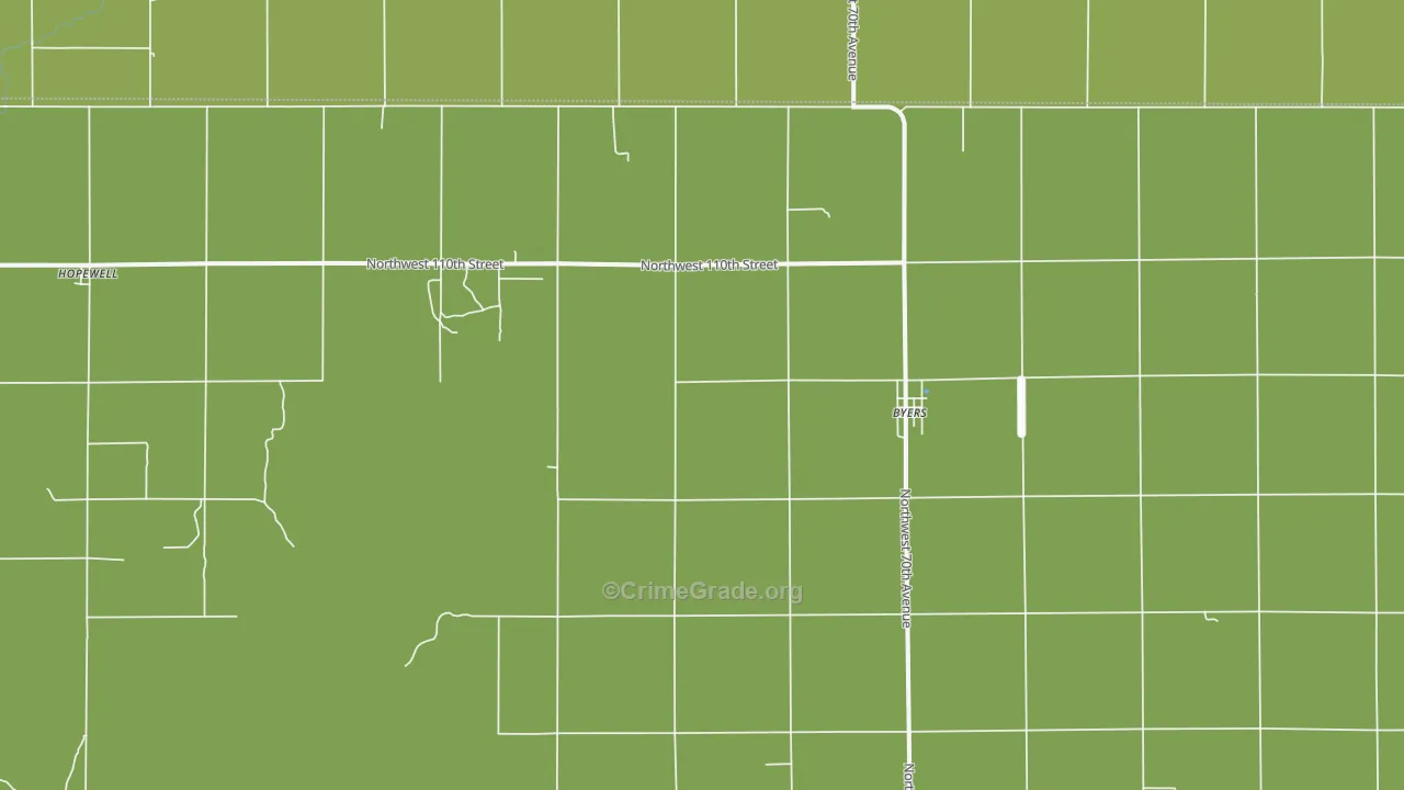 67021, KS Map of Vehicle Theft Rates