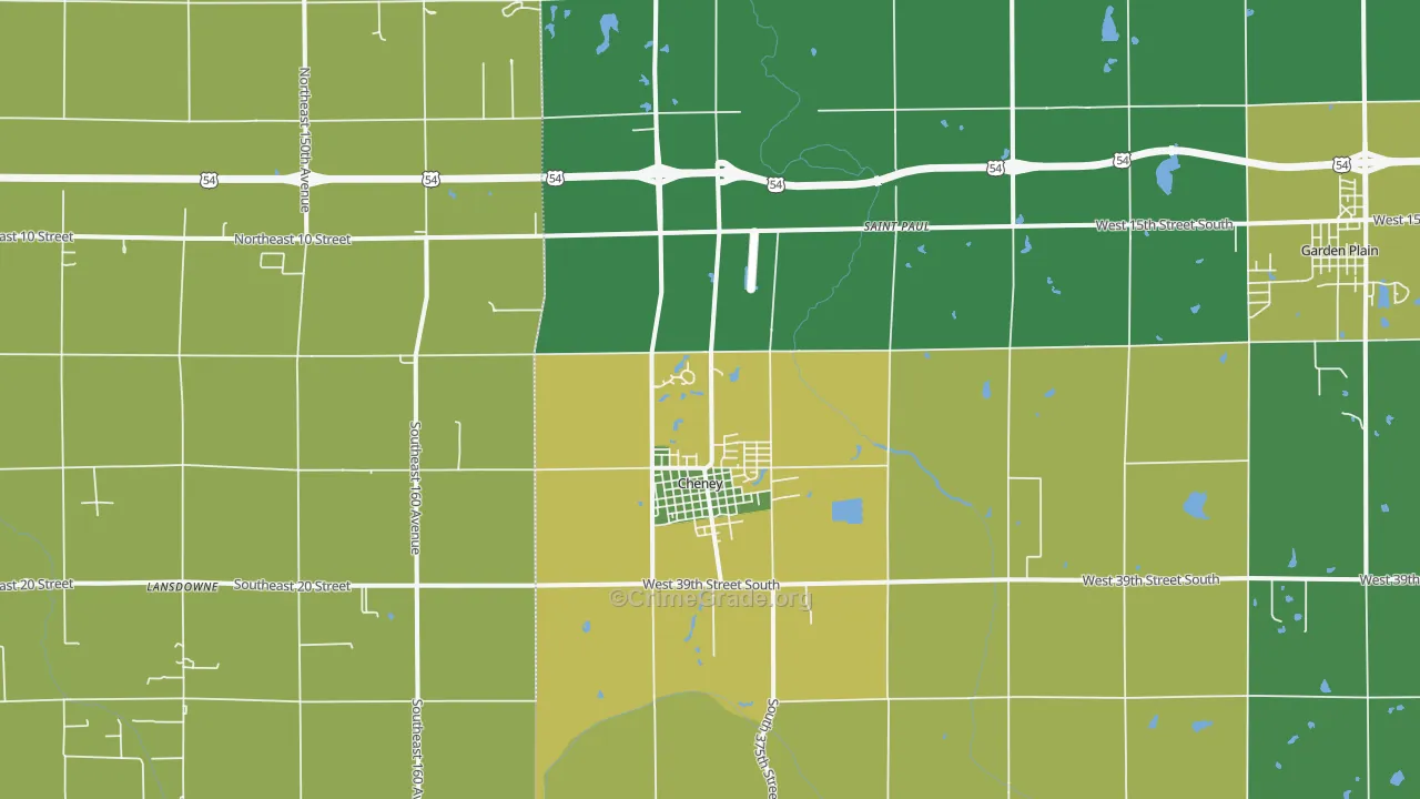 67025, KS Map of Vehicle Theft Rates