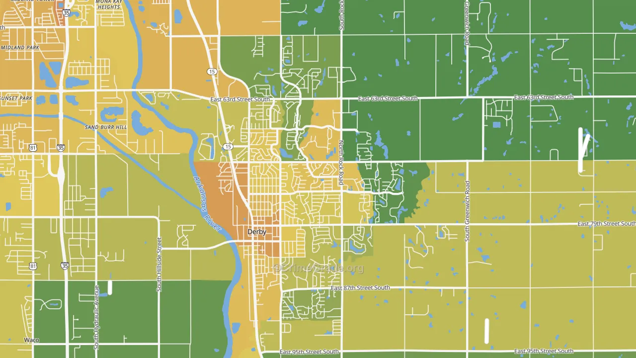 67037, KS Map of Vehicle Theft Rates
