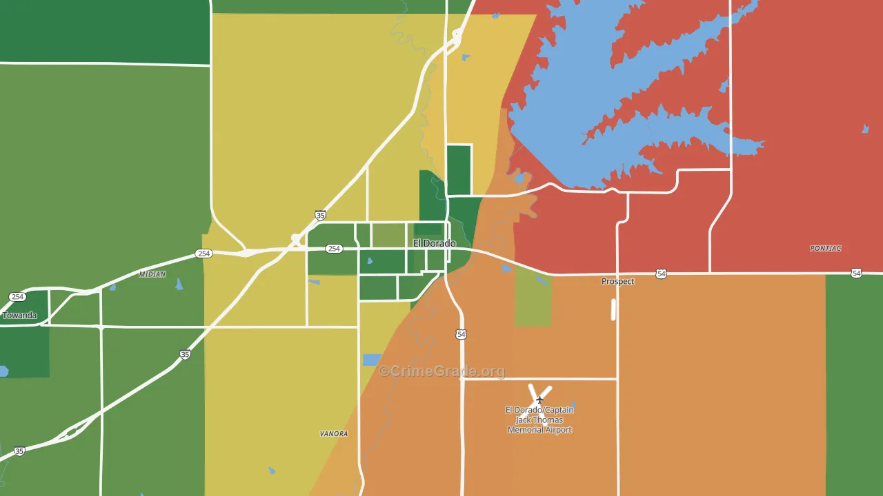 67042, KS Map of Vehicle Theft Rates