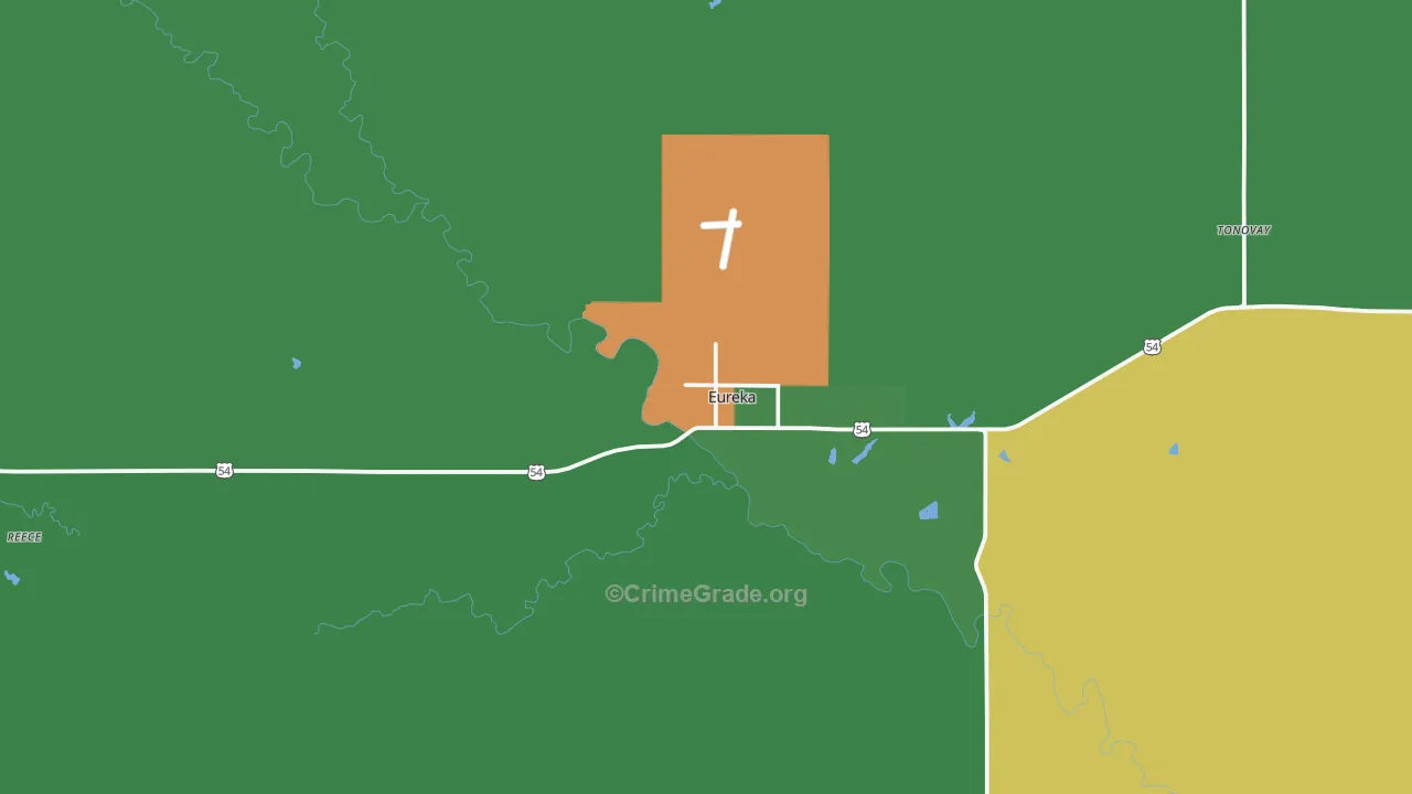 67045, KS Map of Vehicle Theft Rates