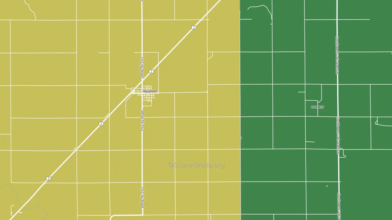 67061, KS Map of Vehicle Theft Rates