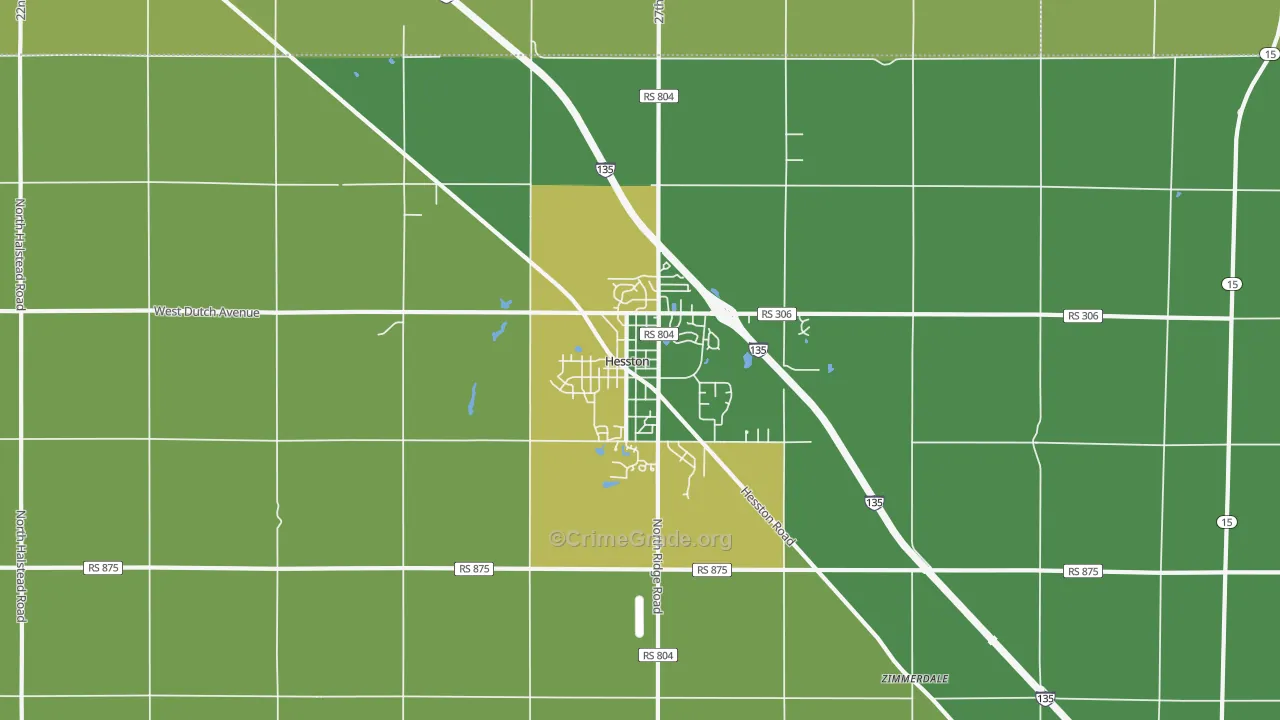 67062, KS Map of Vehicle Theft Rates