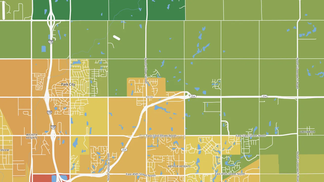 67067, KS Map of Vehicle Theft Rates