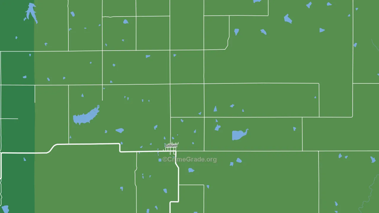 67072, KS Map of Vehicle Theft Rates