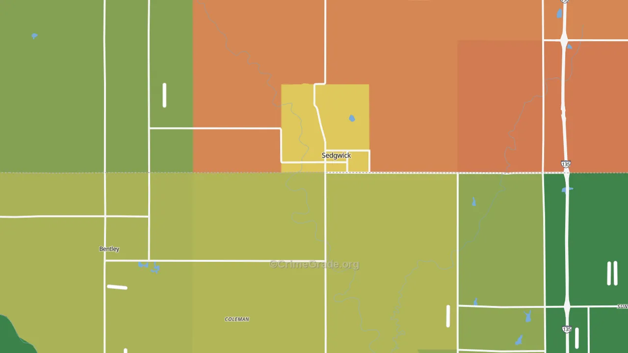 67135, KS Map of Vehicle Theft Rates
