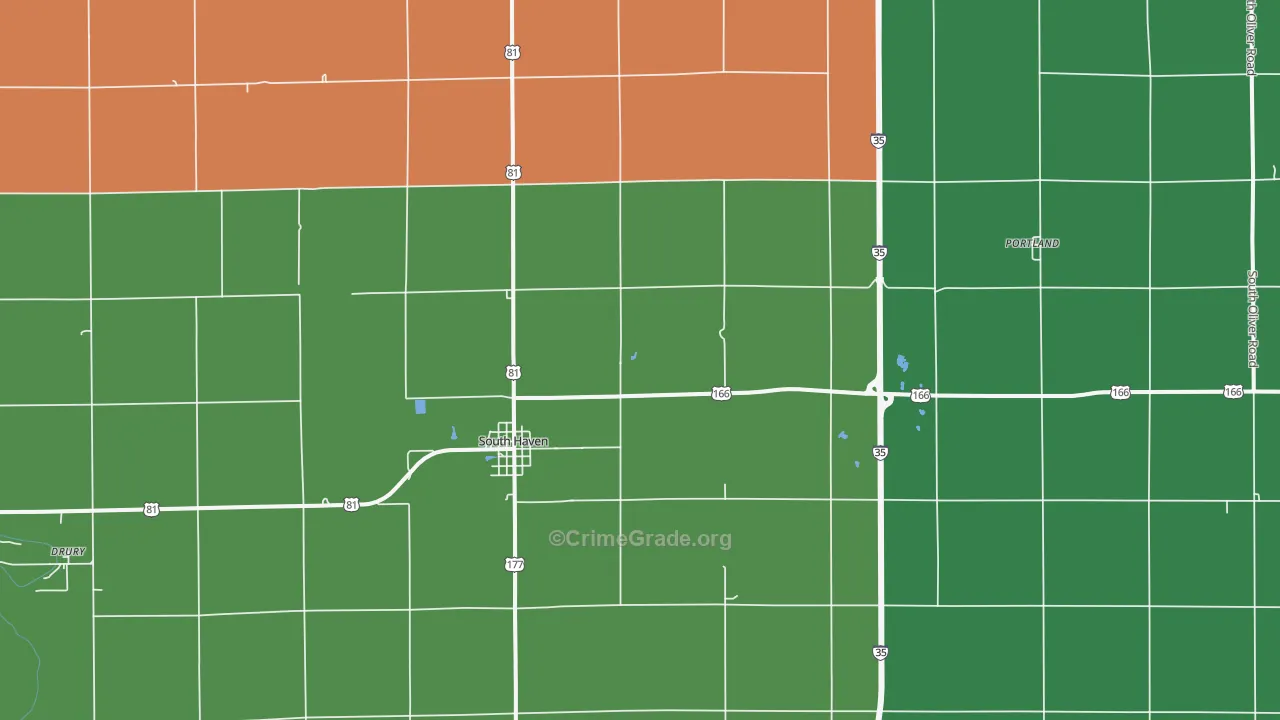 67140, KS Map of Vehicle Theft Rates