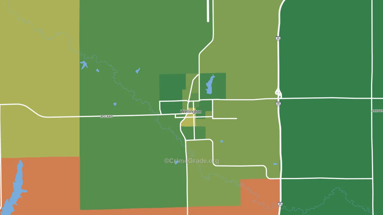 67152, KS Map of Vehicle Theft Rates
