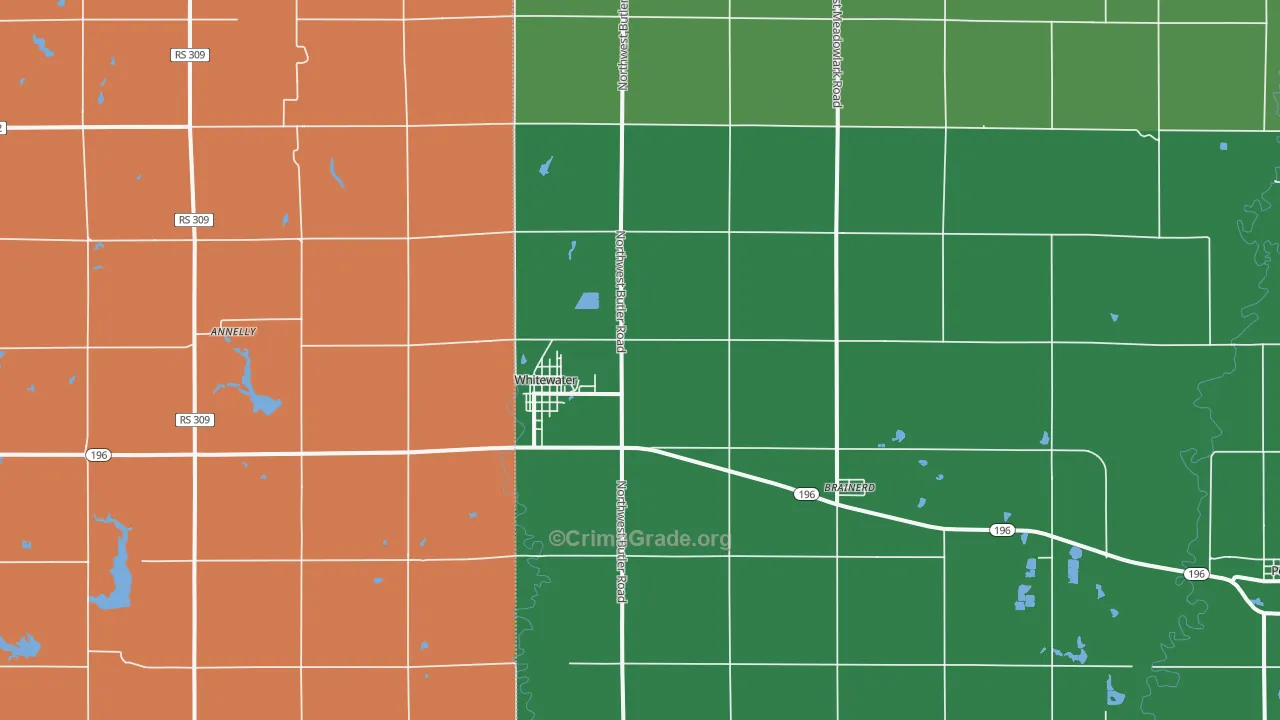 67154, KS Map of Vehicle Theft Rates
