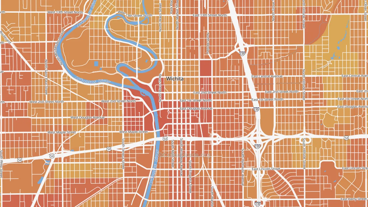 67202, KS Map of Vehicle Theft Rates