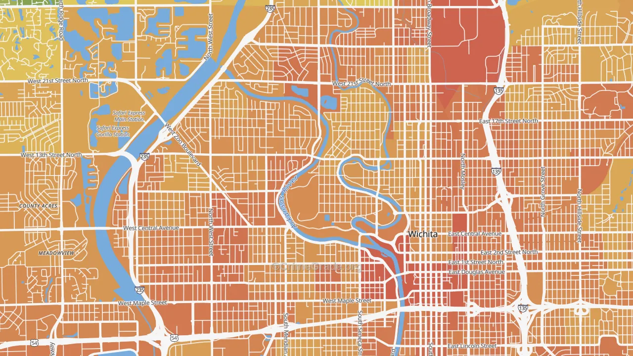 67203, KS Map of Vehicle Theft Rates