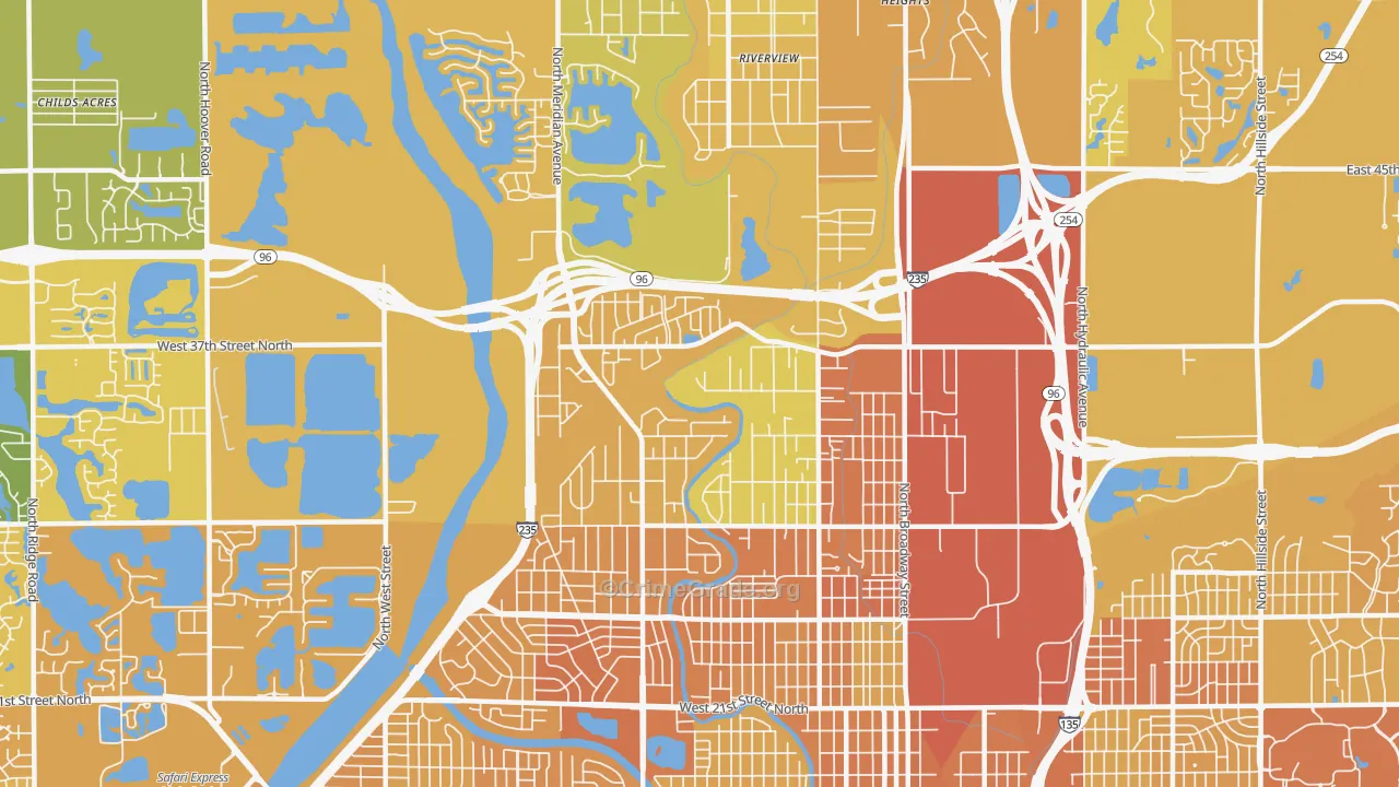 67204, KS Map of Vehicle Theft Rates