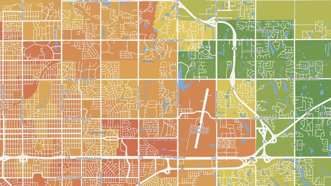 67206, KS Map of Vehicle Theft Rates